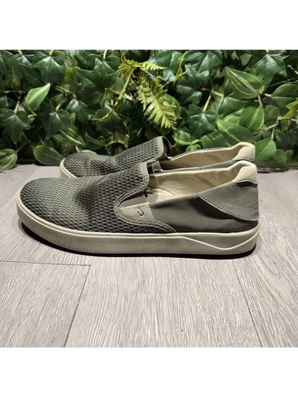 Olukai Lae‘ahi Mesh Slip On Shoes Mens Size 10.5 Green Beach Casual